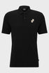 HUGO BOSS REGULAR-FIT POLO SHIRT WITH EMBROIDERED LOGO | BLACK